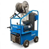3000psi 5.2gpm Electric hot water belt driven diesel burner with fixed wheels
