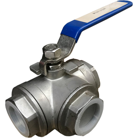 Ball valve in stainless steel 3 way 1 1/2"